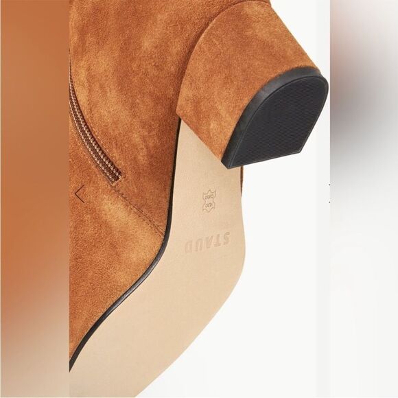 REVOLVE STAUD AIMEE SHORT BOOT TAN SUEDE LEATHER Size 37 NWOT - Picture 3 of 13